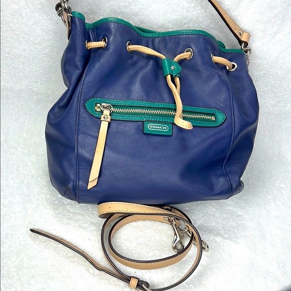 Coach Handbags - Coach 2013 Navy and Teal  Bag